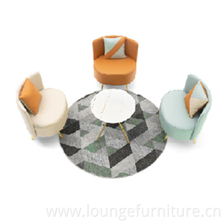 Italian Light Luxury Lounge Sofa Living Office Leather Dirt Resistant Lounge Sofa